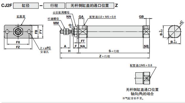 筆形氣缸桿側(cè)法蘭外形尺寸圖.jpg