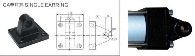 Sc-80標準氣缸ca單耳環(huán)及安裝圖